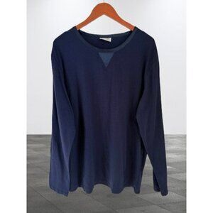 Temperley London Navy Long-Sleeve 100% Cotton Top Size Large